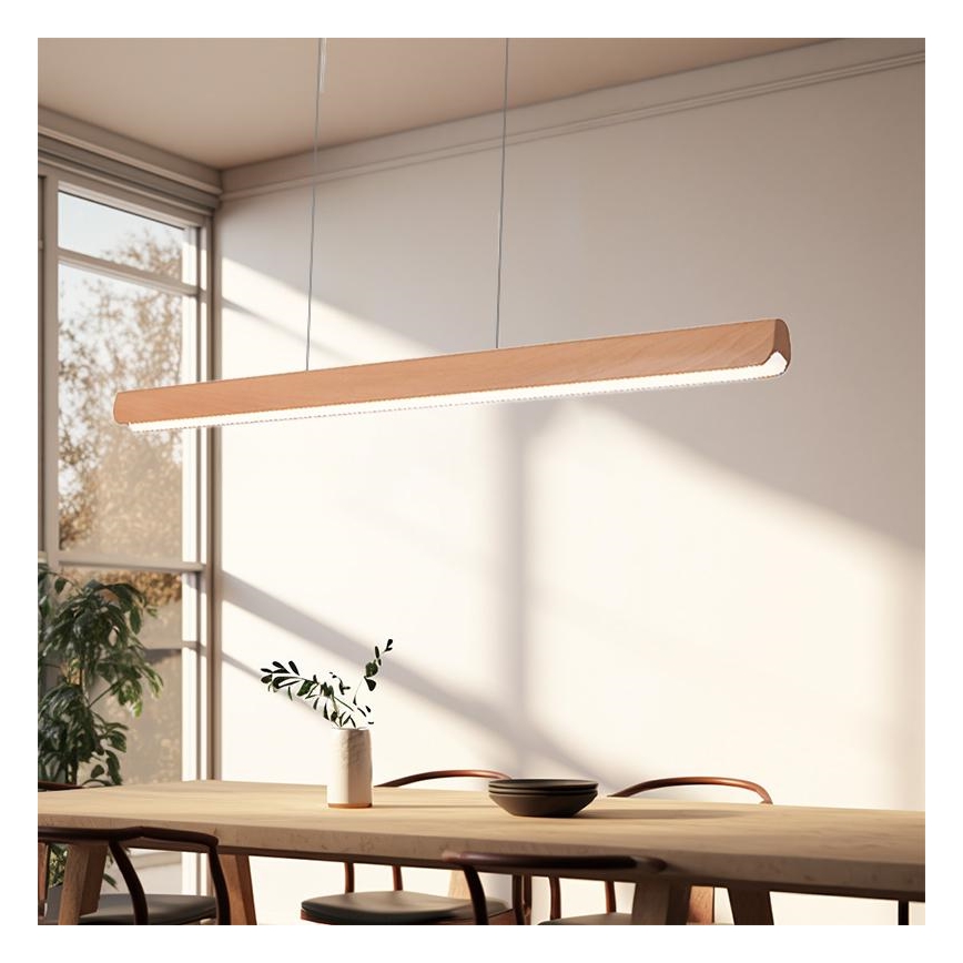 LED Chandelier on a string LED/22W/230V 4000K 120 cm beech/solid wood