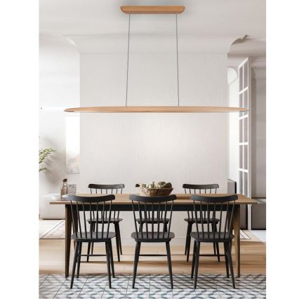 LED Chandelier on a string LED/22W/230V 4000K 130 cm beech/solid wood