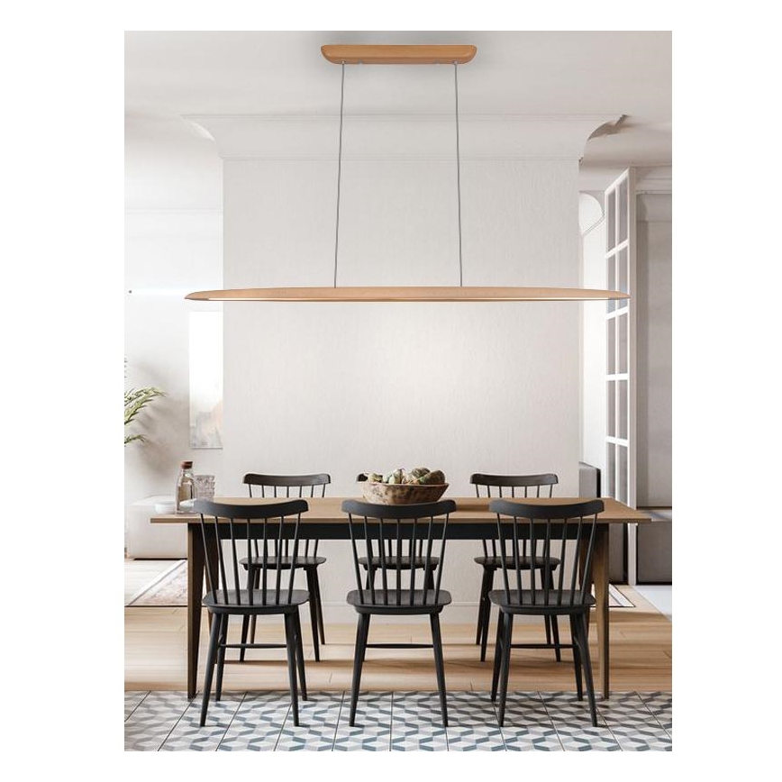 LED Chandelier on a string LED/22W/230V 4000K 130 cm beech/solid wood