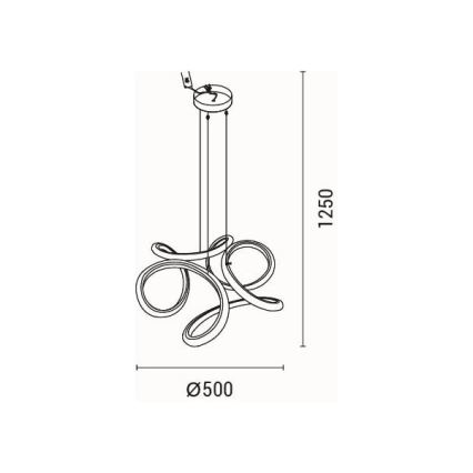 LED Chandelier on a string LED/24W/230V 3000K 50x120 cm