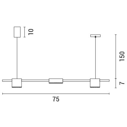 LED Chandelier on a string LED/24W/230V 3000K black