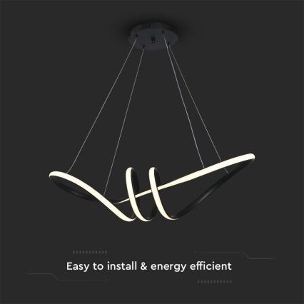 LED Chandelier on a string LED/24W/230V 3000K black