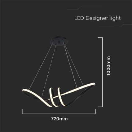 LED Chandelier on a string LED/24W/230V 3000K black