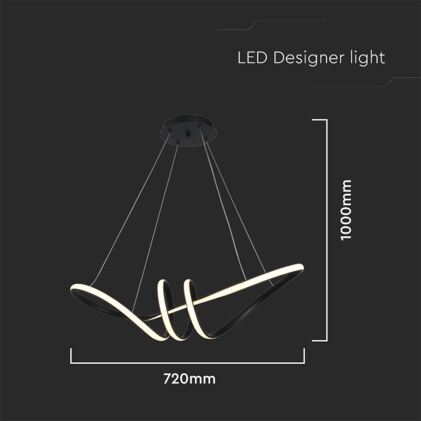 LED Chandelier on a string LED/24W/230V 3000K black