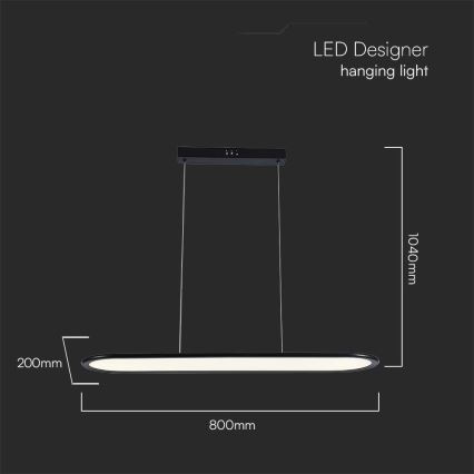 LED Chandelier on a string LED/24W/230V 3000K black