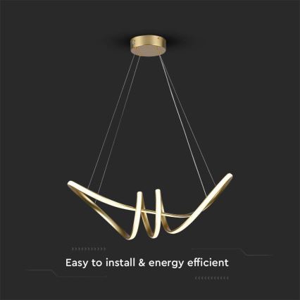 LED Chandelier on a string LED/24W/230V 3000K gold