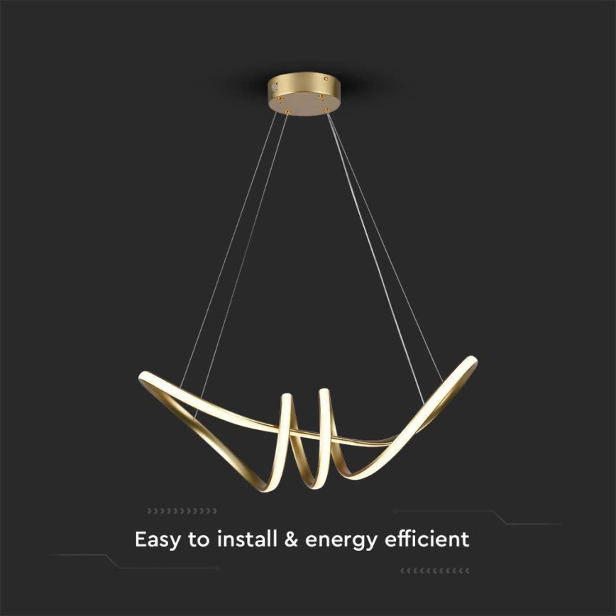 LED Chandelier on a string LED/24W/230V 3000K gold