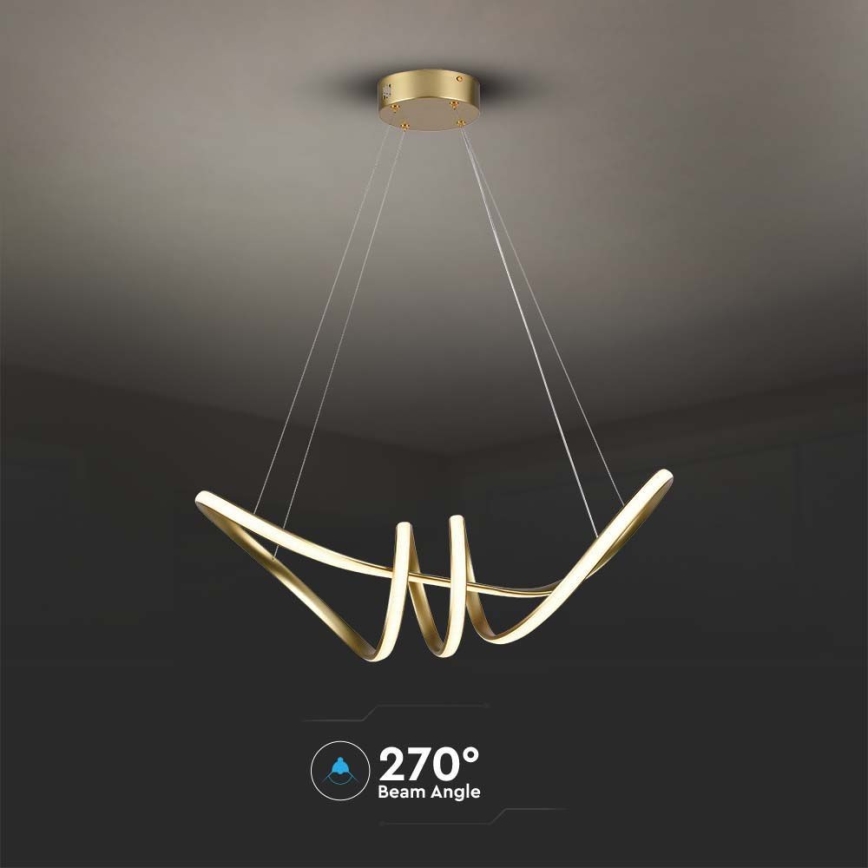 LED Chandelier on a string LED/24W/230V 3000K gold