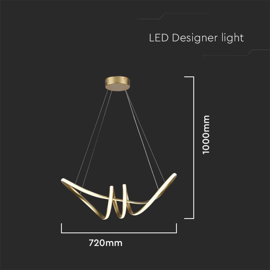 LED Chandelier on a string LED/24W/230V 3000K gold