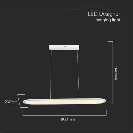 LED Chandelier on a string LED/24W/230V 3000K white