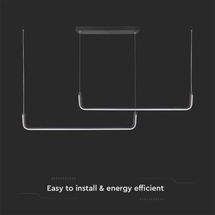 LED Chandelier on a string LED/24W/230V 4000K black