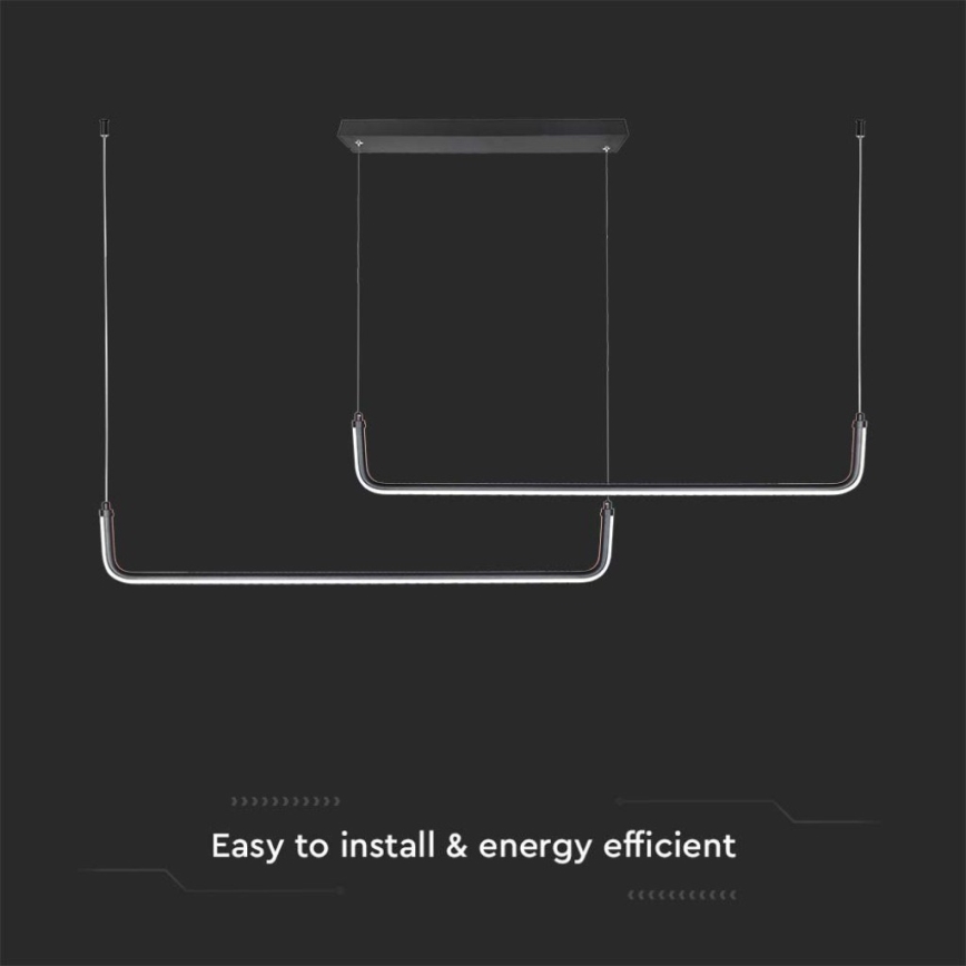 LED Chandelier on a string LED/24W/230V 4000K black