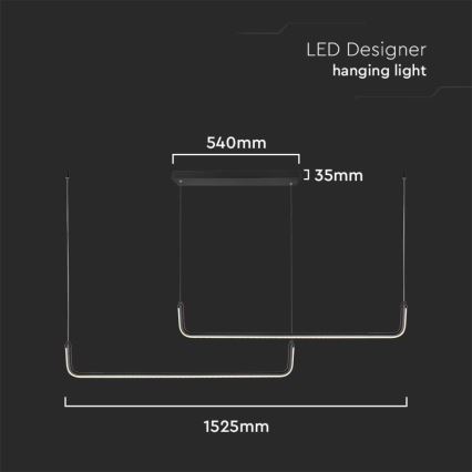 LED Chandelier on a string LED/24W/230V 4000K black