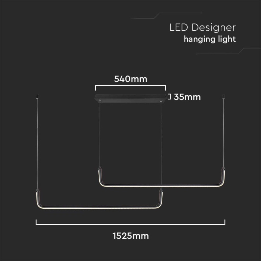 LED Chandelier on a string LED/24W/230V 4000K black