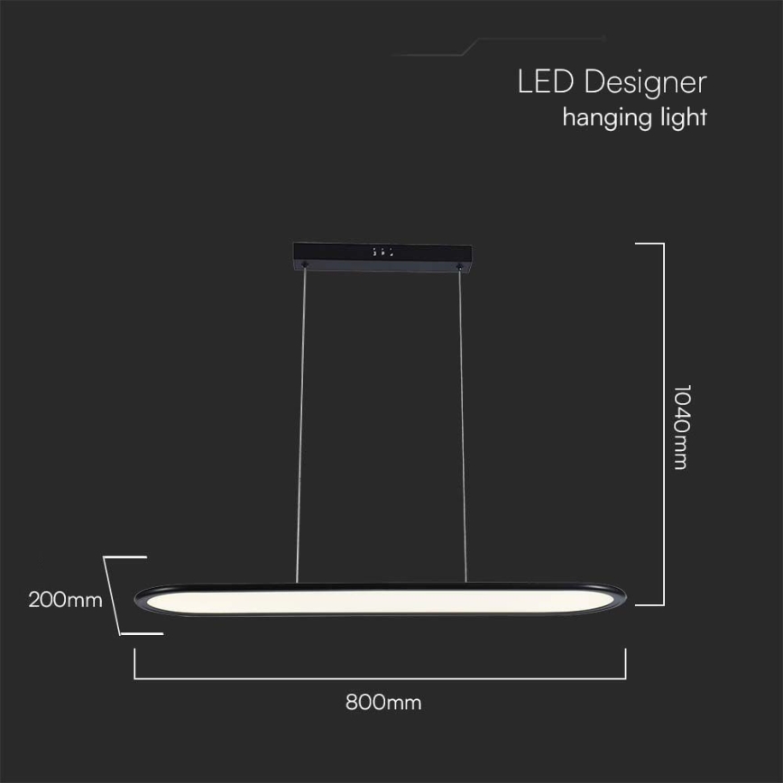 LED Chandelier on a string LED/24W/230V 4000K black