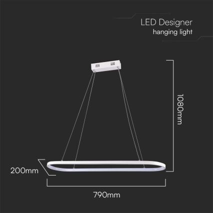 LED Chandelier on a string LED/24W/230V 4000K white