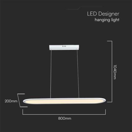 LED Chandelier on a string LED/24W/230V 4000K white