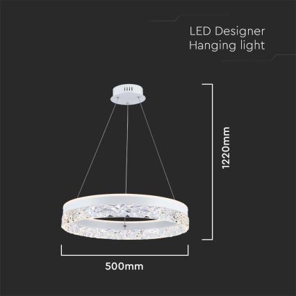 LED Chandelier on a string LED/25W/230V 3000K d. 50 cm white