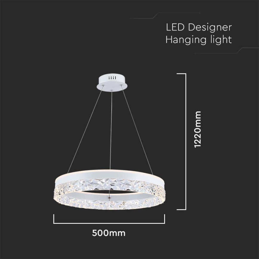 LED Chandelier on a string LED/25W/230V 3000K d. 50 cm white
