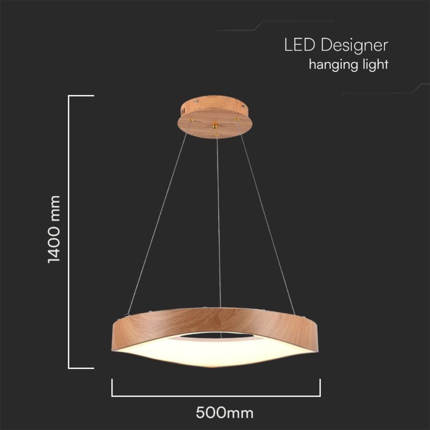 LED Chandelier on a string LED/25W/230V 3000K ø 50 cm brown