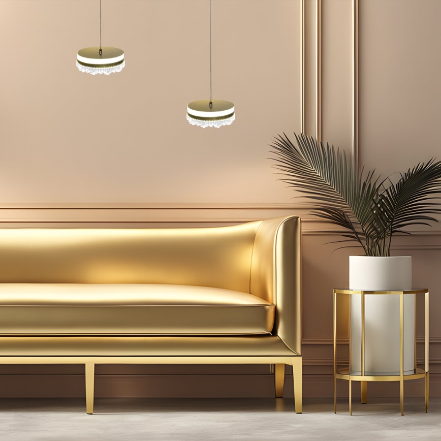 LED Chandelier on a string LED/25W/230V d. 20 cm gold