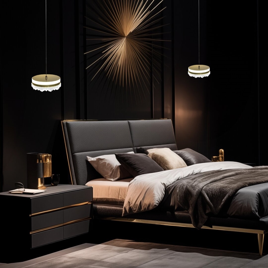 LED Chandelier on a string LED/25W/230V d. 20 cm gold