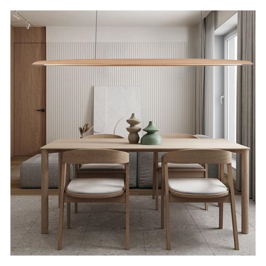 LED Chandelier on a string LED/26W/230V 4000K 150 cm beech/solid wood