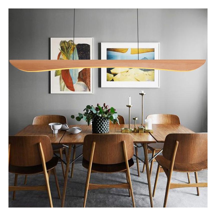 LED Chandelier on a string LED/26W/230V 4000K 150 cm beech/solid wood
