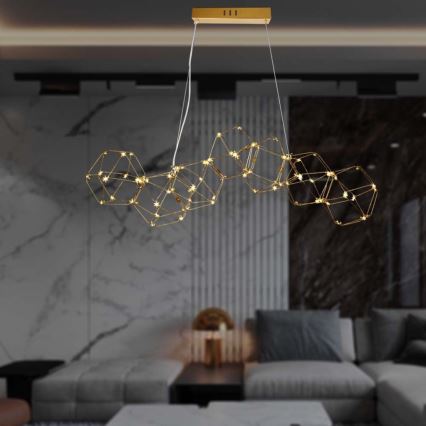 LED Chandelier on a string LED/28W/230V 3000K gold