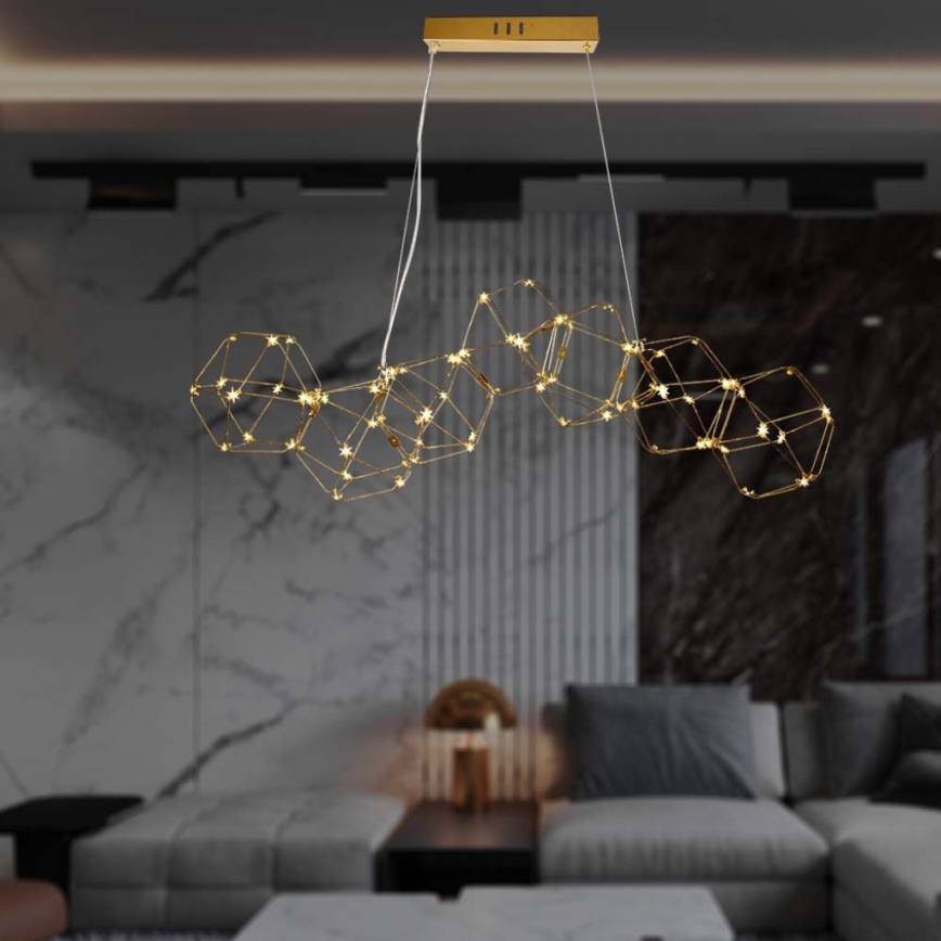 LED Chandelier on a string LED/28W/230V 3000K gold
