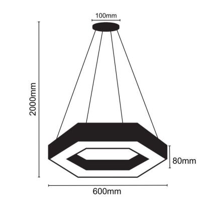 LED Chandelier on a string LED/28W/230V 4000K d. 60 cm