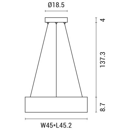 LED Chandelier on a string LED/30W/230V 3000K 45x45 cm black