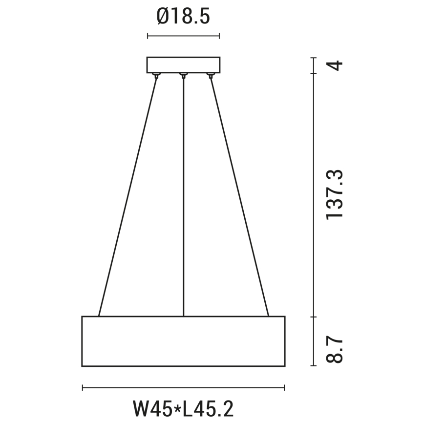 LED Chandelier on a string LED/30W/230V 3000K 45x45 cm black