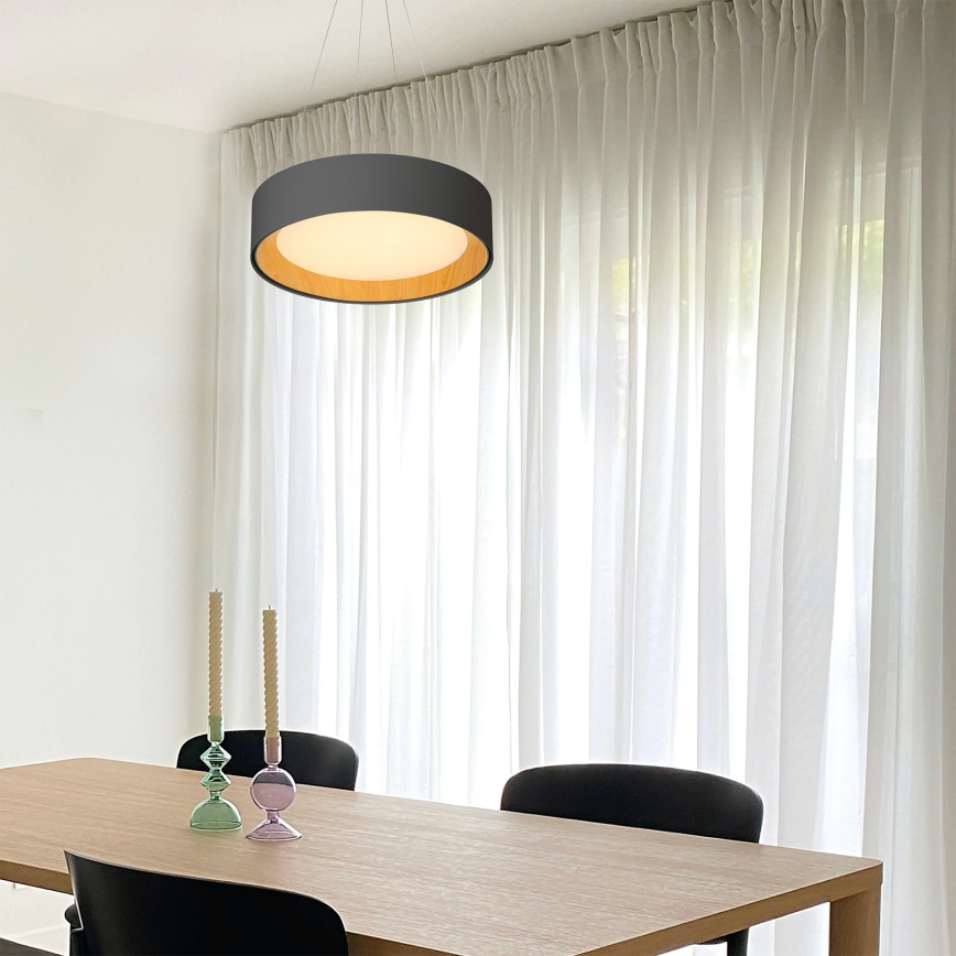 LED Chandelier on a string LED/30W/230V 3000K d. 45 cm black/oak