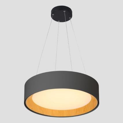 LED Chandelier on a string LED/30W/230V 3000K d. 45 cm black/oak