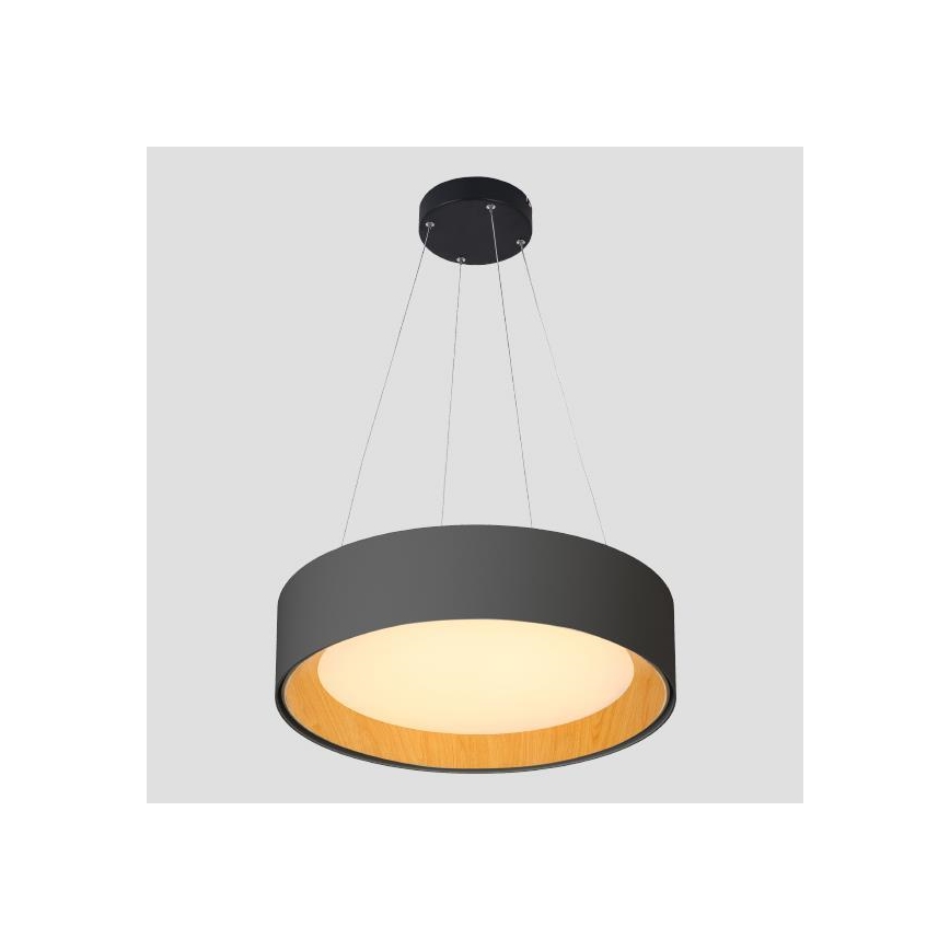 LED Chandelier on a string LED/30W/230V 3000K d. 45 cm black/oak