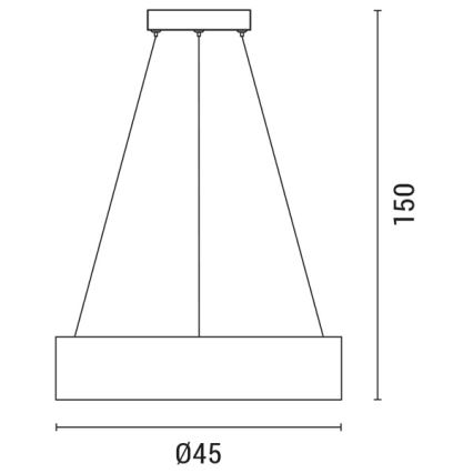 LED Chandelier on a string LED/30W/230V 3000K d. 45 cm black/oak