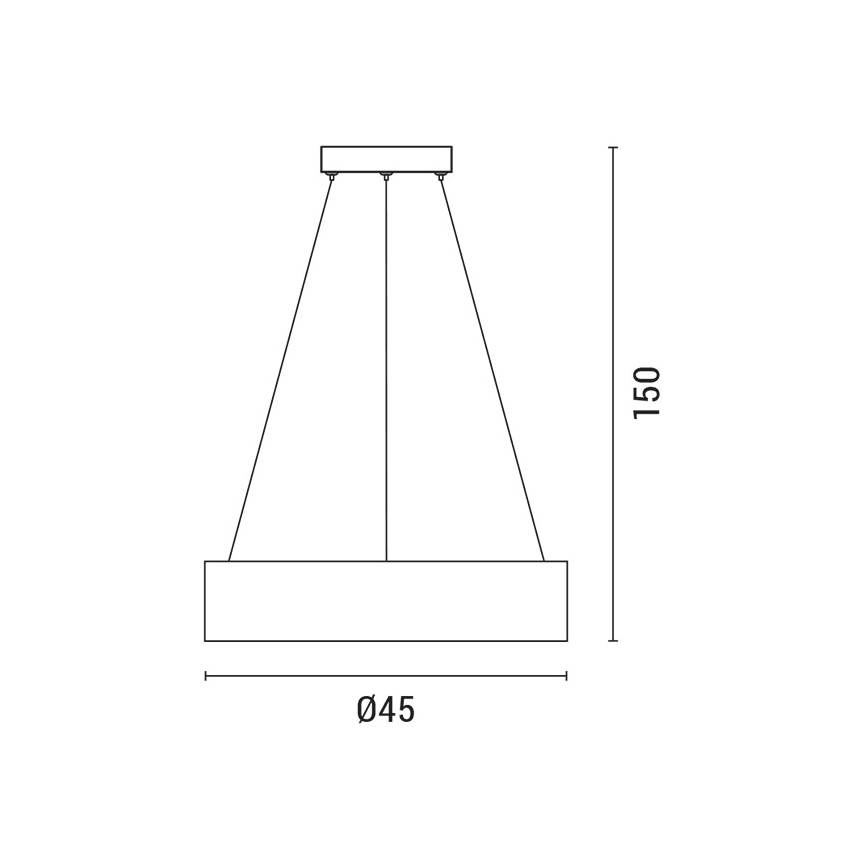 LED Chandelier on a string LED/30W/230V 3000K d. 45 cm black/oak
