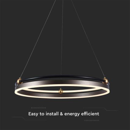 LED Chandelier on a string LED/30W/230V 3000K d. 62 cm brown
