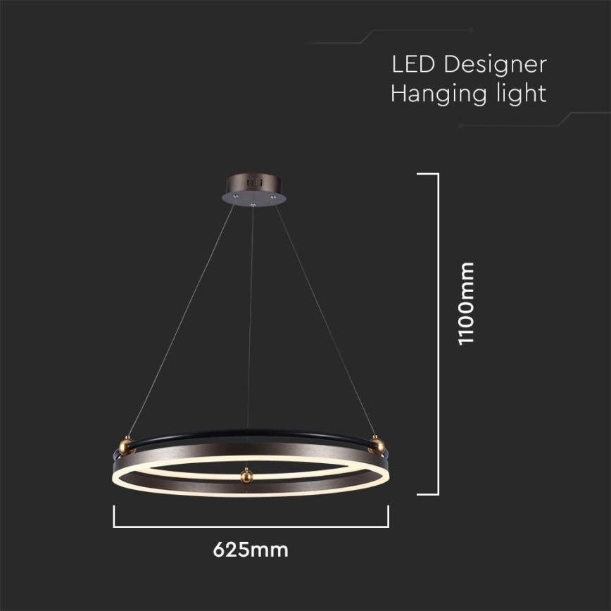 LED Chandelier on a string LED/30W/230V 3000K d. 62 cm brown
