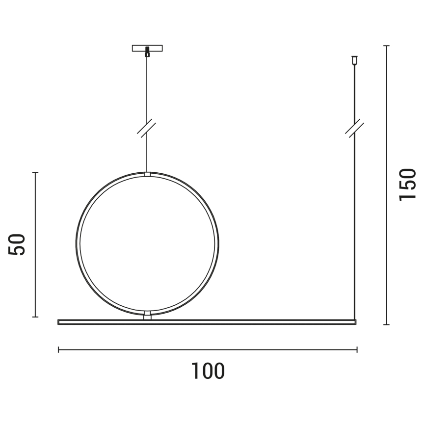 LED Chandelier on a string LED/32W/230V 3000K black
