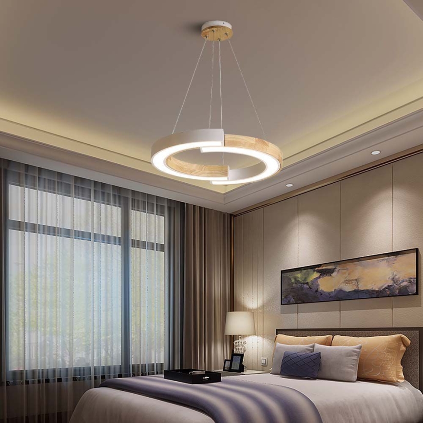 LED Chandelier on a string LED/32W/230V 3000K white/wood