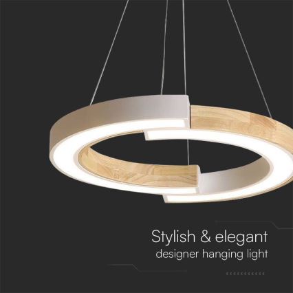 LED Chandelier on a string LED/32W/230V 3000K white/wood