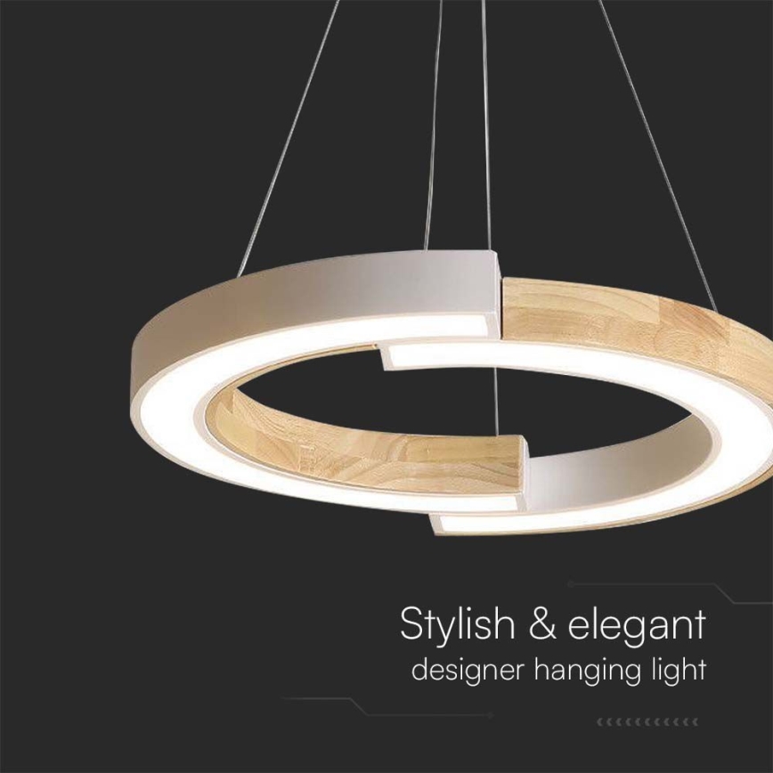 LED Chandelier on a string LED/32W/230V 3000K white/wood