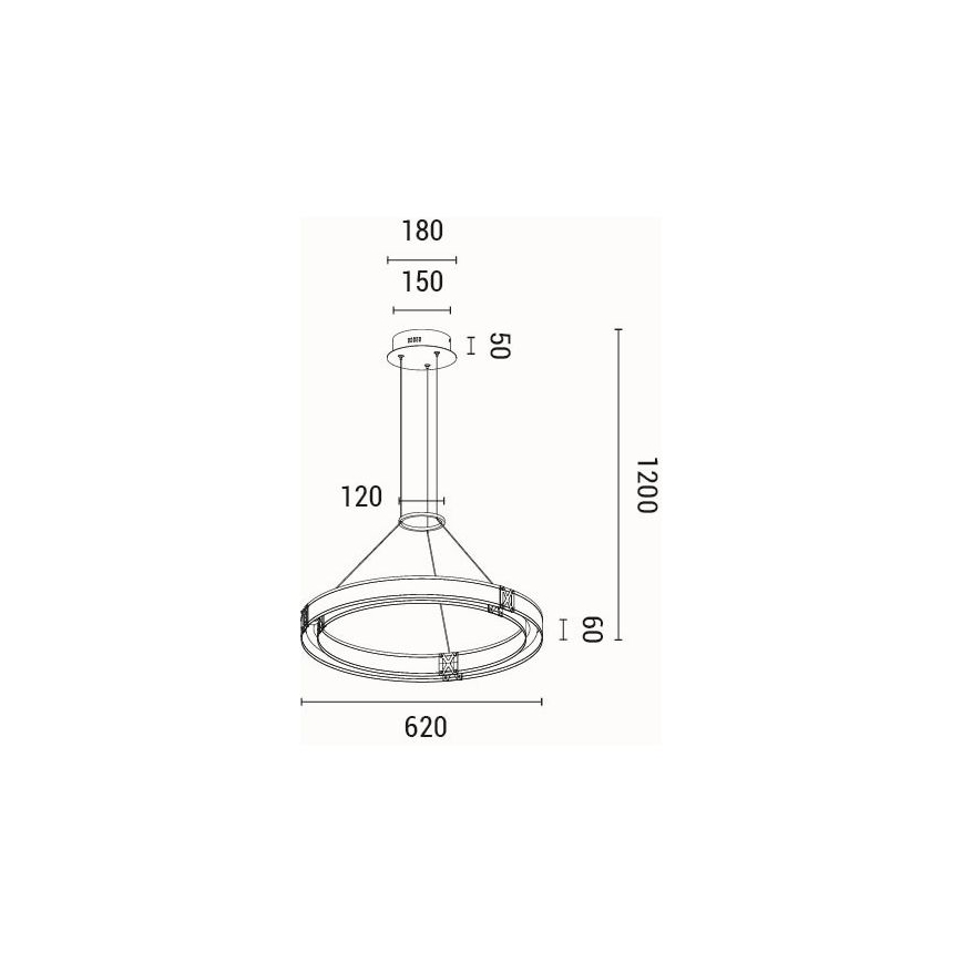 LED Chandelier on a string LED/33W/230V 3000K 62x120 cm