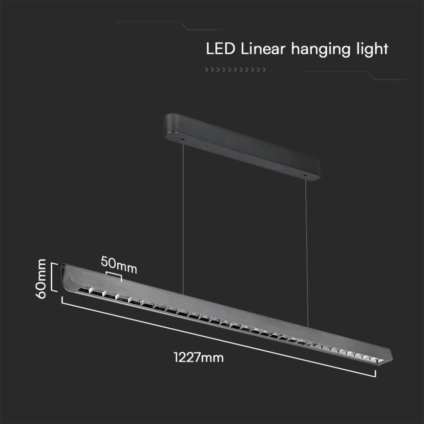 LED Chandelier on a string LED/36W/230V 3000/4000/6400K anthracite