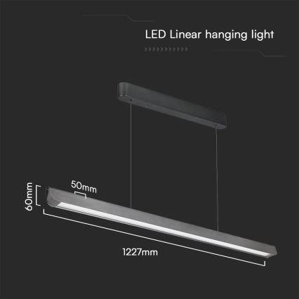 LED Chandelier on a string LED/36W/230V 3000/4000/6400K anthracite