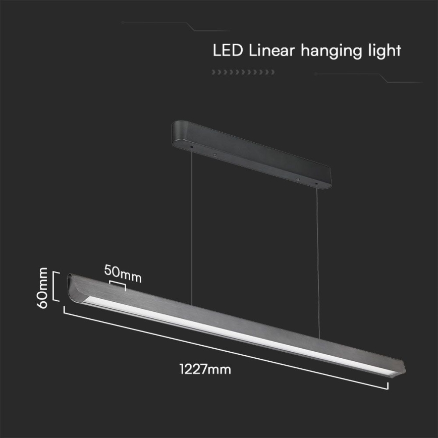 LED Chandelier on a string LED/36W/230V 3000/4000/6400K anthracite