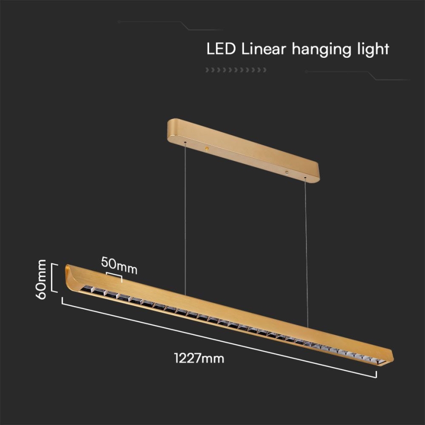 LED Chandelier on a string LED/36W/230V 3000/4000/6400K gold