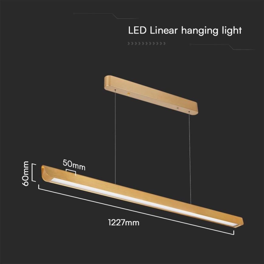 LED Chandelier on a string LED/36W/230V 3000/4000/6400K gold